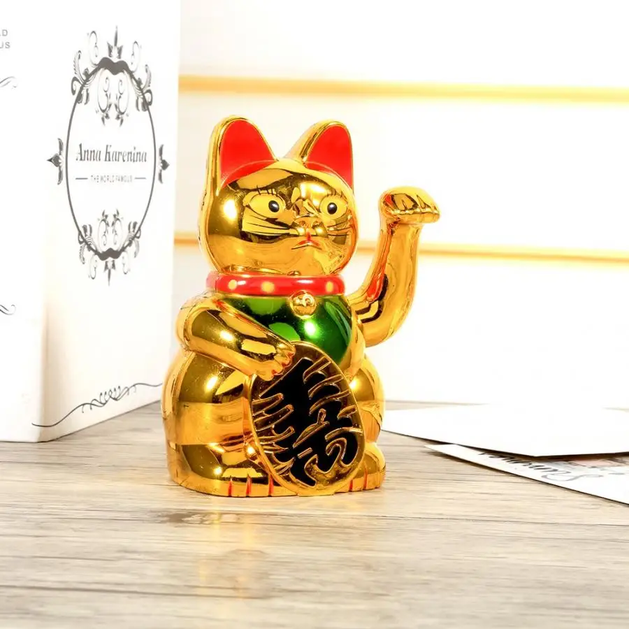 Китайский счастливый кот Большая Золотая развевающаяся кошка рука лапа вверх богатство благосостояние приветствие удача развевающаяся кошка подарок на день рождения