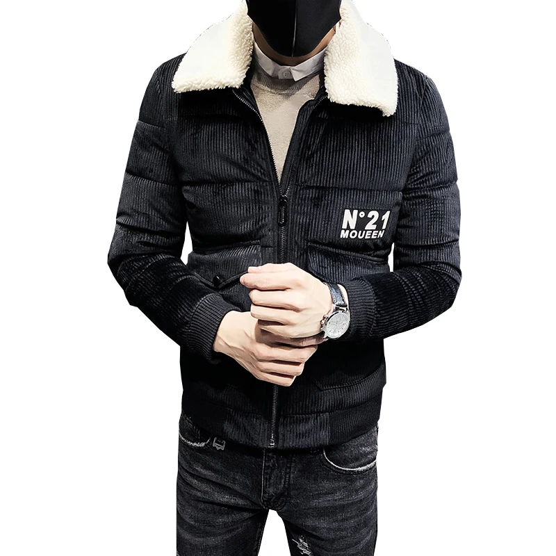 New Fashion Bomber Jackets Thick Warm Coats Black Winter Jackets Mens