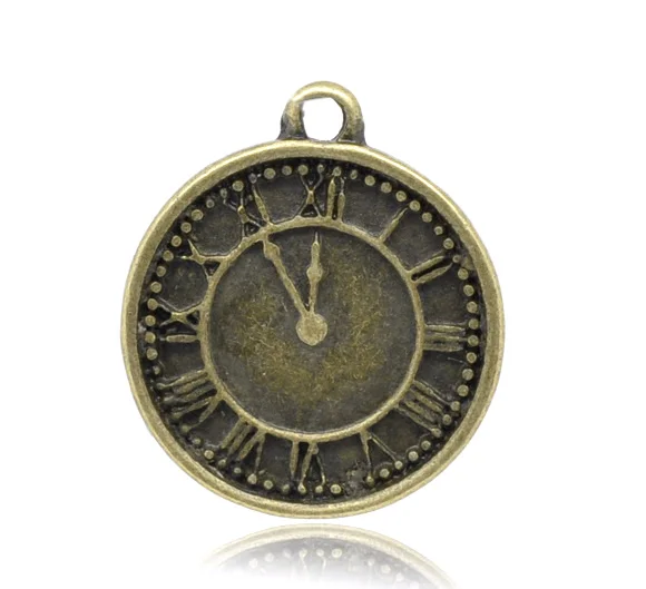

Lovely 50 Bronze Tone Clock Charms Pendants 19x17mm (B14002)