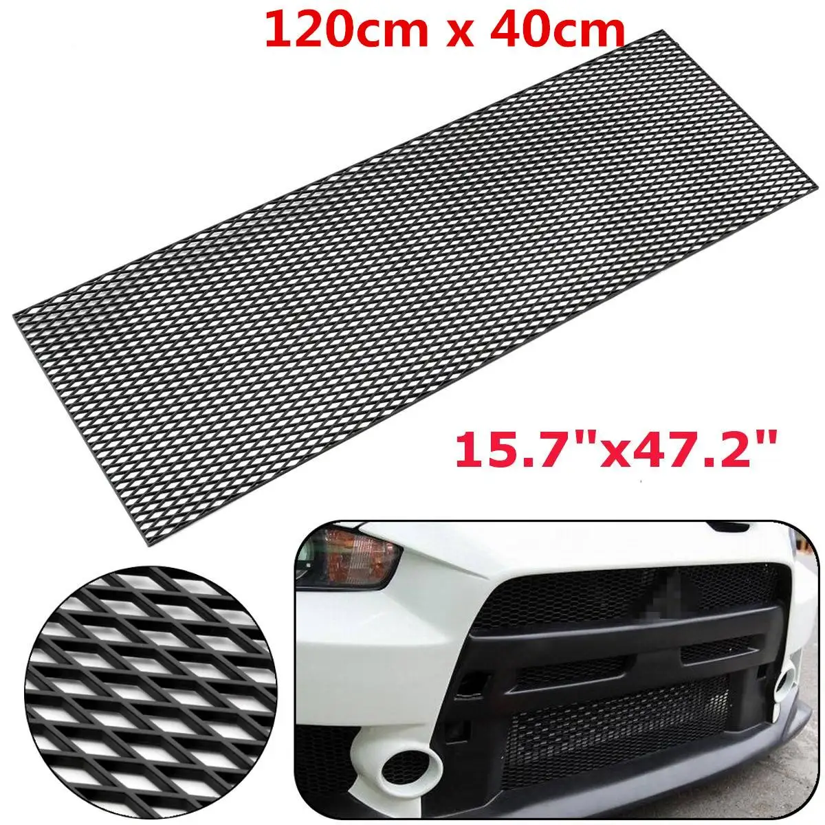 

Universal Car Racing Grill Front Bumper Honeycomb Mesh Grille Hood Vent Air Intake 120x40cm