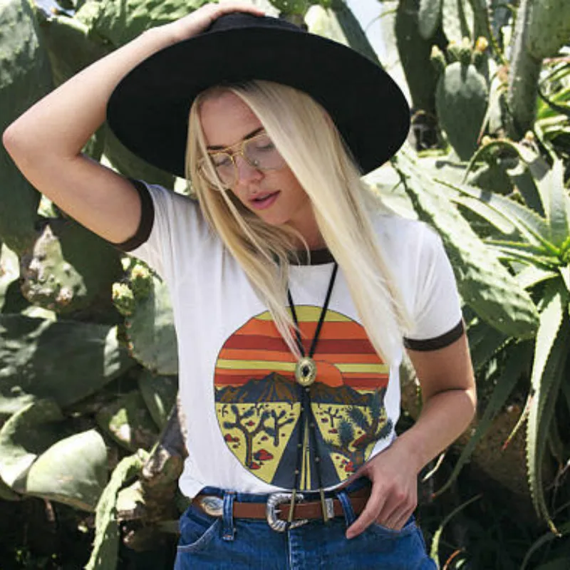 

Women T-Shirt Summer Short Sleeve Tops Tee Joshua Tree Print Femme T-Shirt 2019 Casual White O-Neck Female Ladies Tops Tee