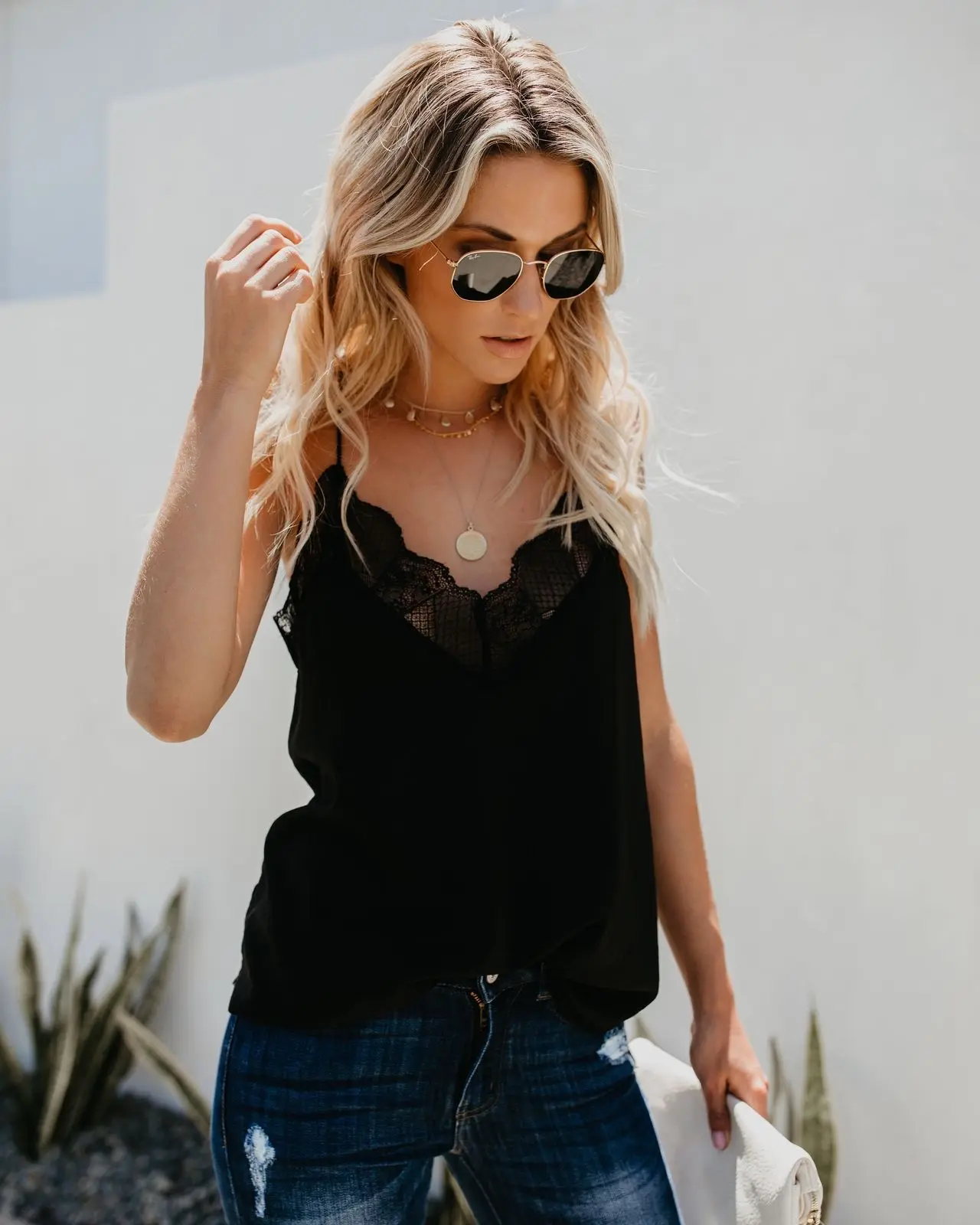 sexy Fashion Women Summer Vest Top Sleeveless tank top lace loose street wear tank tops