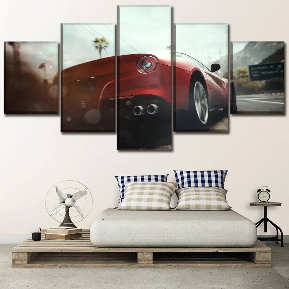 

Artwork Poster HD Prints 5 Pieces Home Decoration Car Wall Art Traffic Modular Pictures For Living Room Bedroom Canvas Painting
