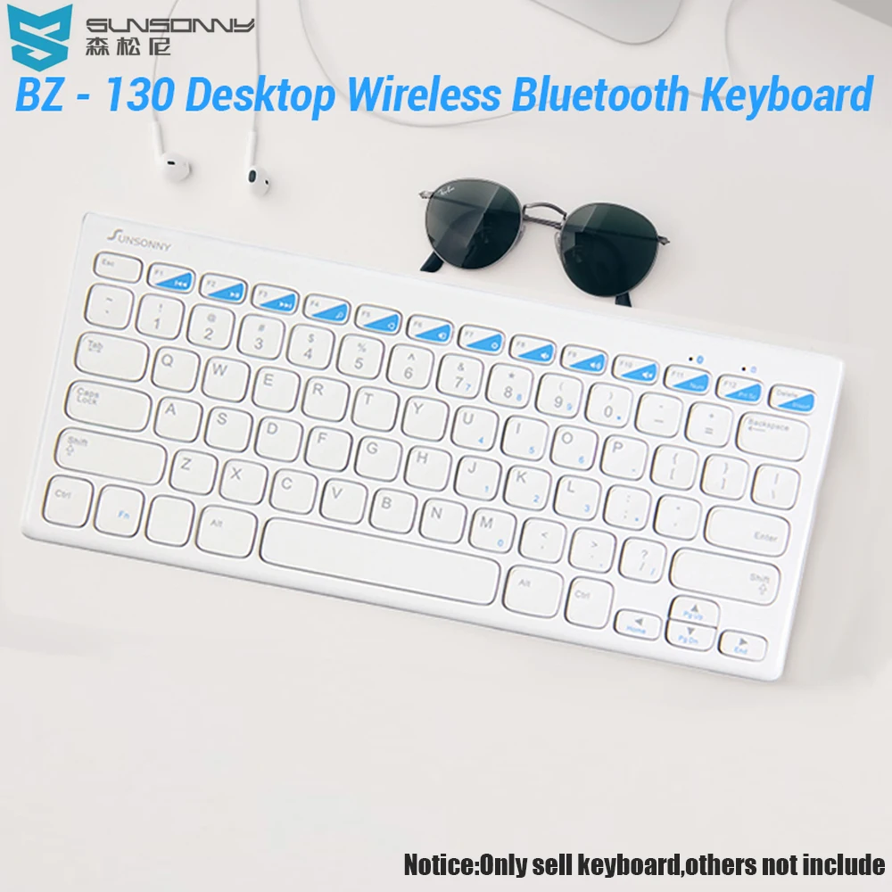 

SUNSONNY BZ - 130 Desktop Wireless Keyboard 78keys Bluetooth3.0 For IOS Android Windows Business Slim Membrane Gaming Keyboard