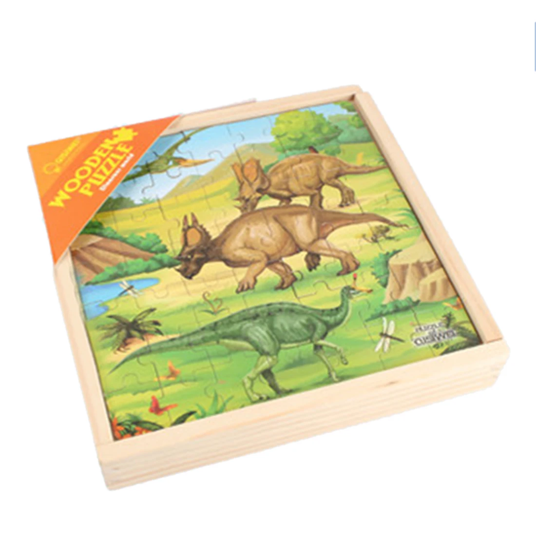 

3-In-1 Dinosaur B Theme Wooden Double-Sided Puzzle Assembly Toy For Children Develop Intelligence Educational Learning Toys