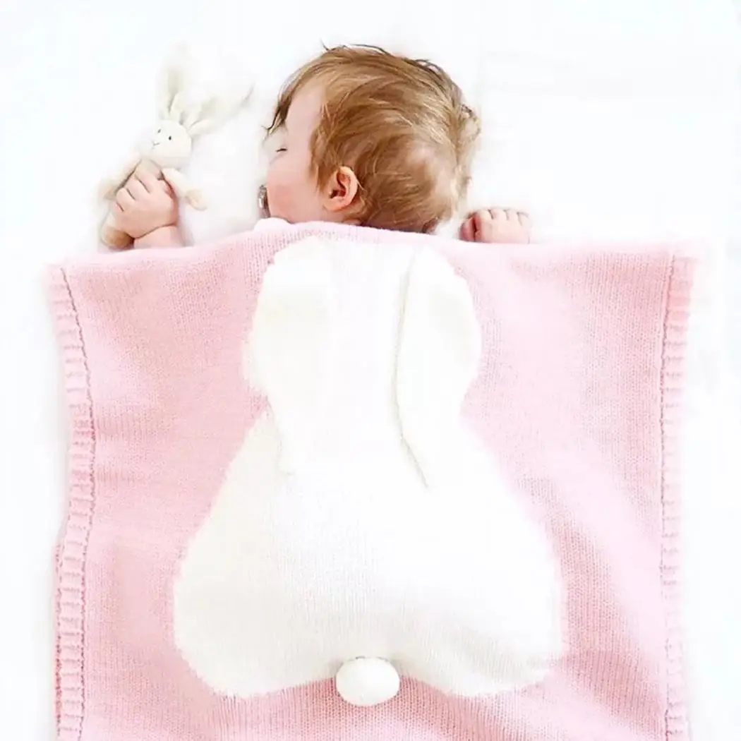 

Cute Cartoon Kids Baby Blanket Knitted Blanket Bath Unisex Mat Black, Gray, Pink, Yellow Casual