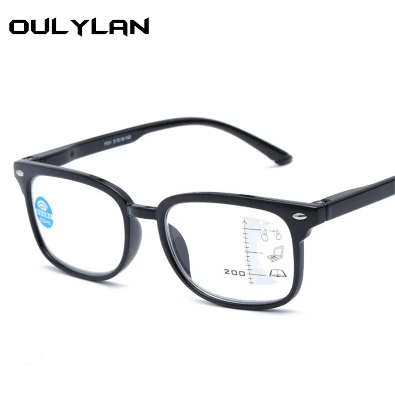 Oulylan, анти-синий светильник, очки для чтения, для женщин и мужчин, прогрессивные, Мультифокальные, дальнозоркости, очки для пресбиопии, диоптрий+ 2,5