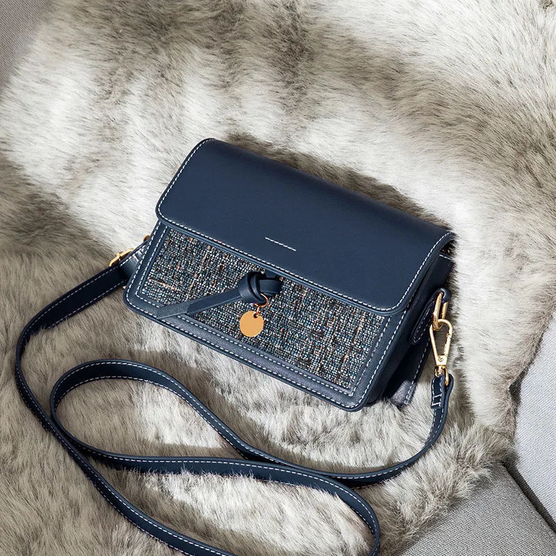 

Super Seabob 2019 New Woman Fashion Faux Leather Patchwork Bag Women PU Flap Shoulder Bag Female Casual Crossbody Bags OE582