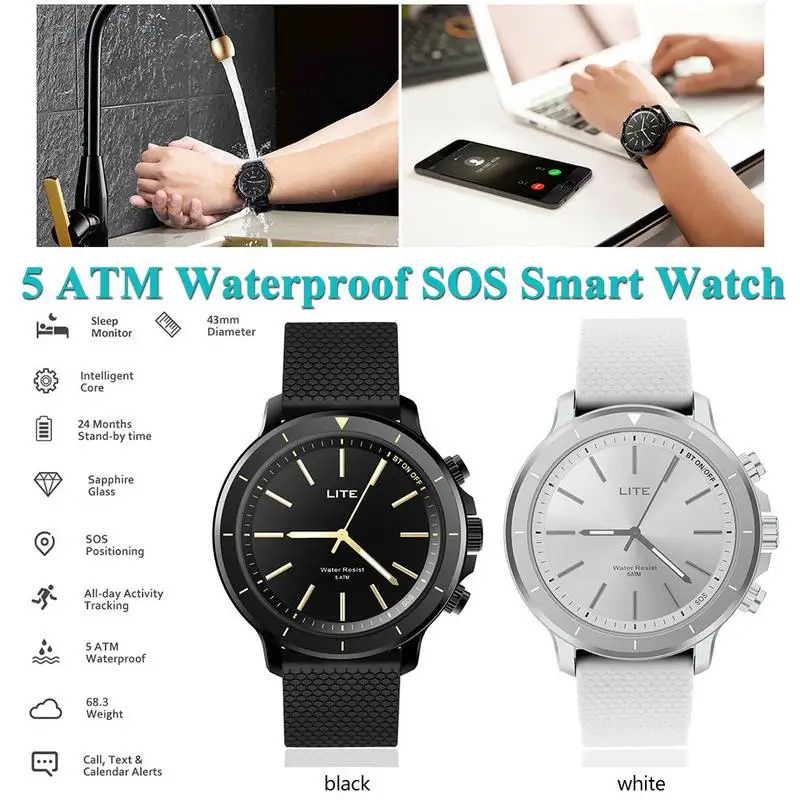 

For Zeblaze VIBE LITE Smart Watch 5 ATM Waterproof Stainless Steel SOS Positioning Remote Camera Steps Counting Smartwatch New