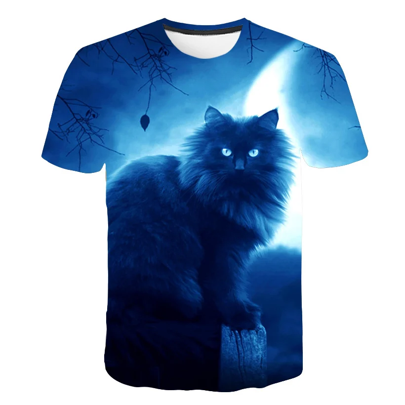 

2018 New Fashion Harajuku Men/Women Graphic Tees T-shirt 3d Print Cat Galaxy T Shirt Summer Tops Tees