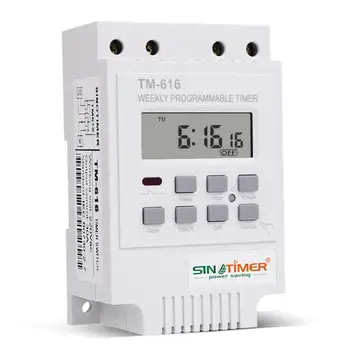 

TM-616 High Precision Electronic Weekly Programmable Digital Timer Switch Relay Time Controller Din Rail Mount for Street Lamp