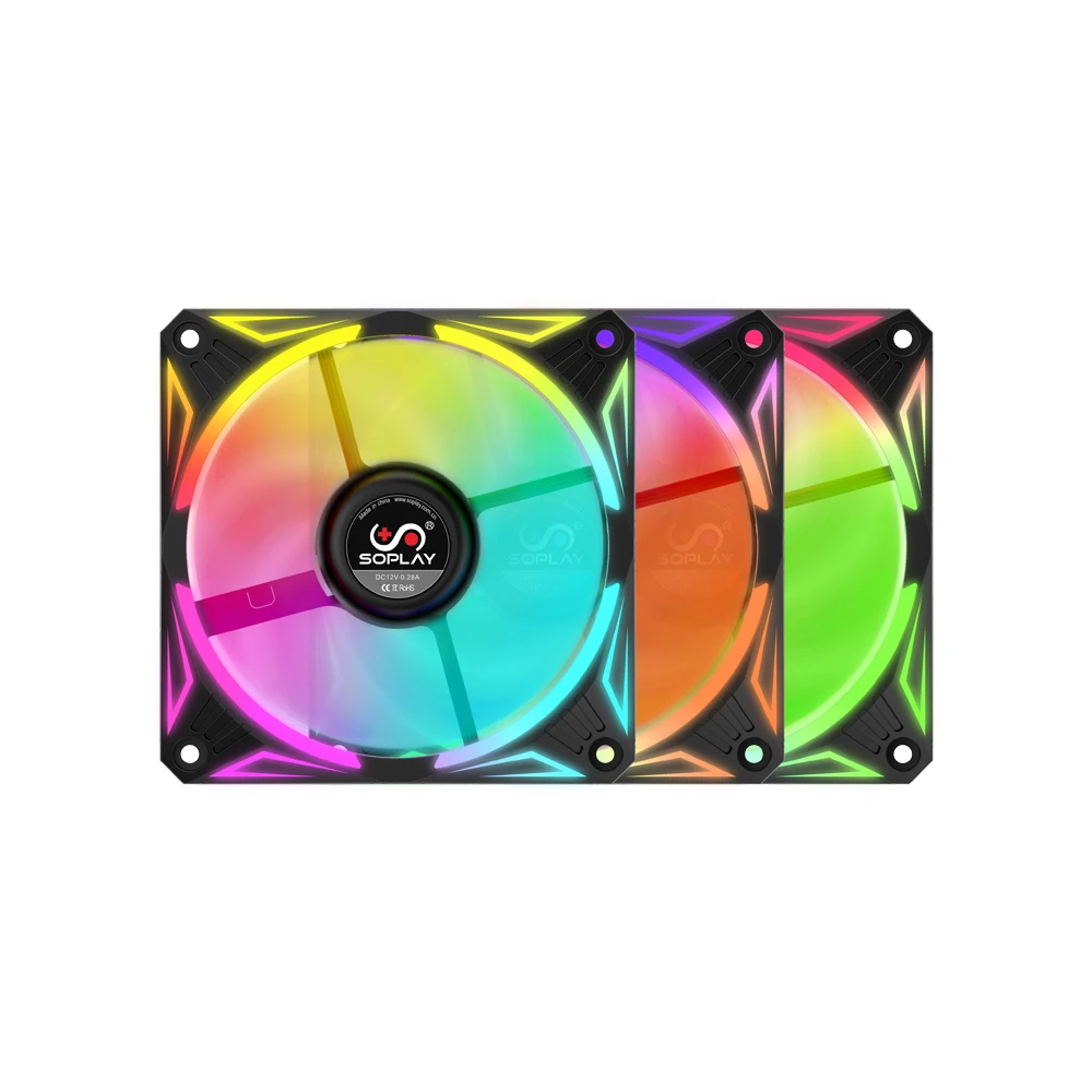 Светодиодный кулер SOPLAY RGB PWM Регулируемый цвет чехол для компьютера вентилятор 36