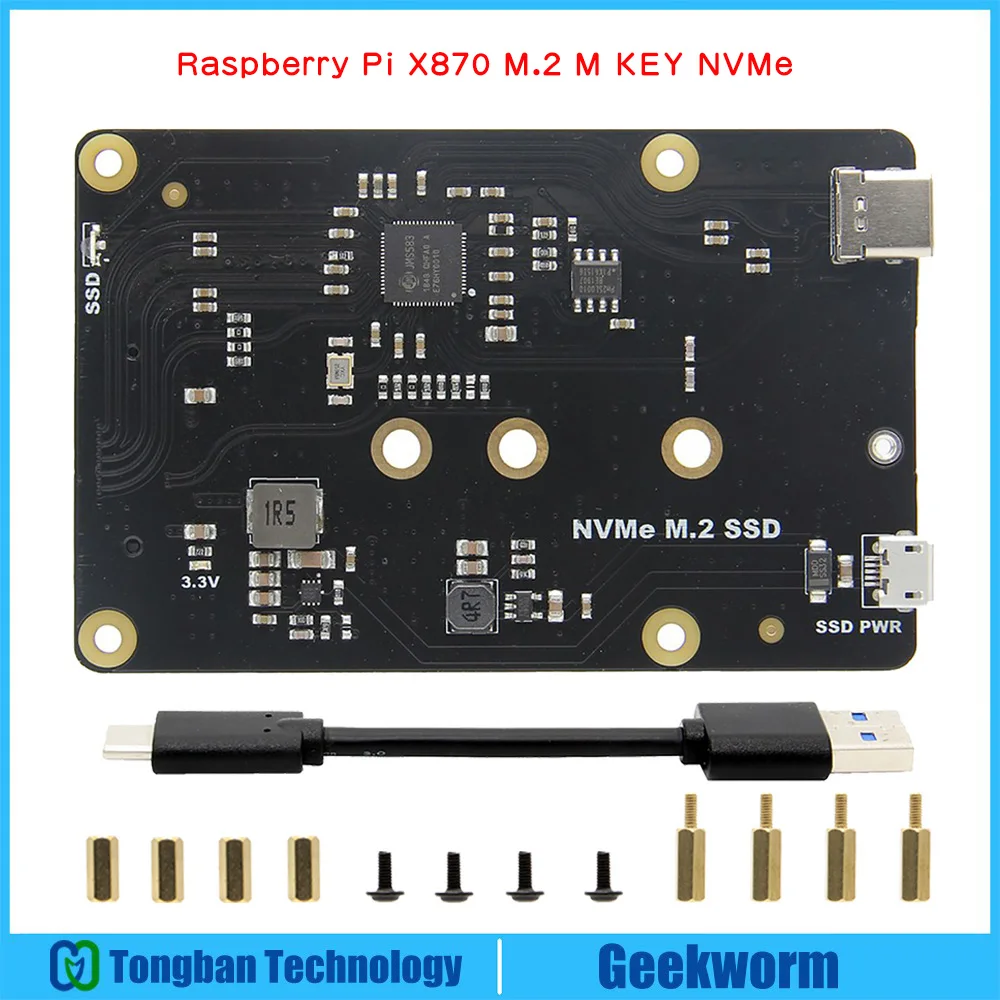 Raspberry Pi 3 Model b+ плюс NVMe M.2 2280/2260/2242/2230 SATA SSD NAS Плата расширения X870 для Raspberry Pi 3 Модель b+/3B/ROCK64