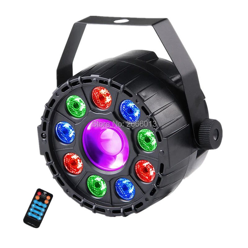 

9+1 LED Par Light RGB+UV Effect LED Stage Light With Remote Control, DMX Par Light Sound Activated Disco Club Home Party Lights