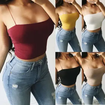 

2019 new 1PC Sexy Women lady summer Crop Tank Top Casual Blouse Vest T-Shirt Sleeveless Tank tops Summer