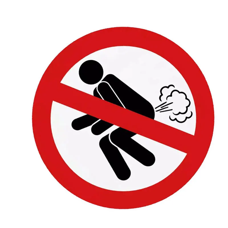 

No Farting Car Funny Sticker Warning Sign for Cars Styling PVC Personalized Stickers Automobiles Products Window Door Ornament