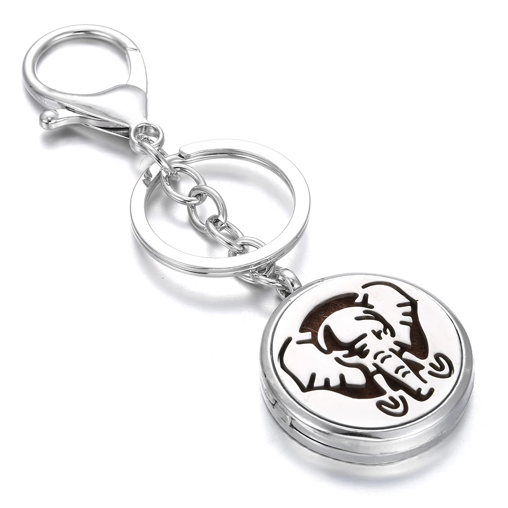 2019 New Elephant Hollow Aromatherapy Key Chains Locket Essential Oil Perfume Diffuser with Lobster Clasp Chain | Украшения и