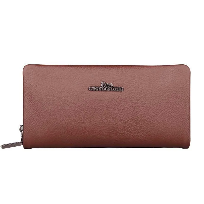 

Male Leisure And Business Genuine Real Leather Multi-storey Solid Zipper HandBag Men Mobile Phone Credit Card And ID Card Wallet