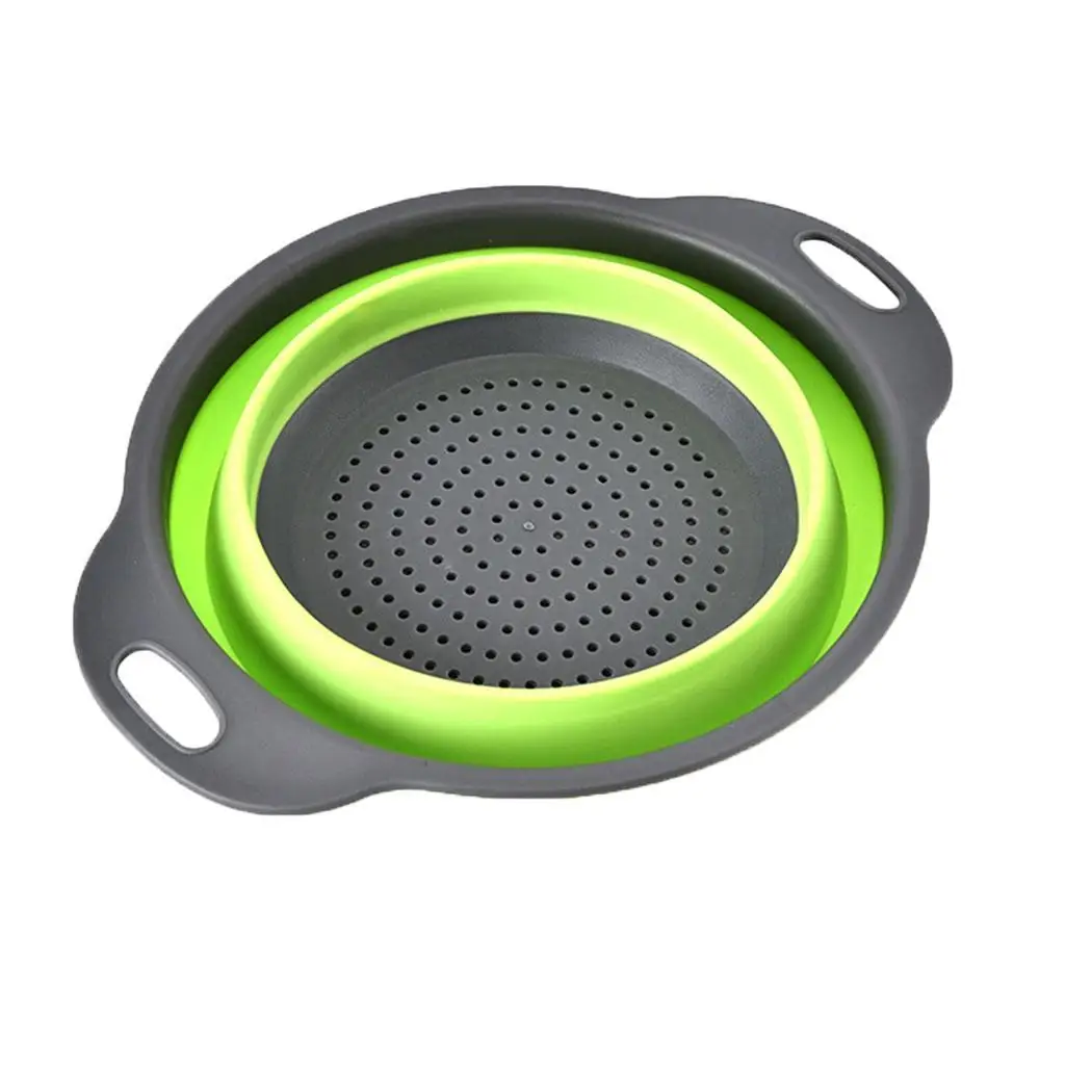 

Drain Foldable Colander Fruit Vegetable Washing Basket Kitchen Tool Square, Round design to save space.