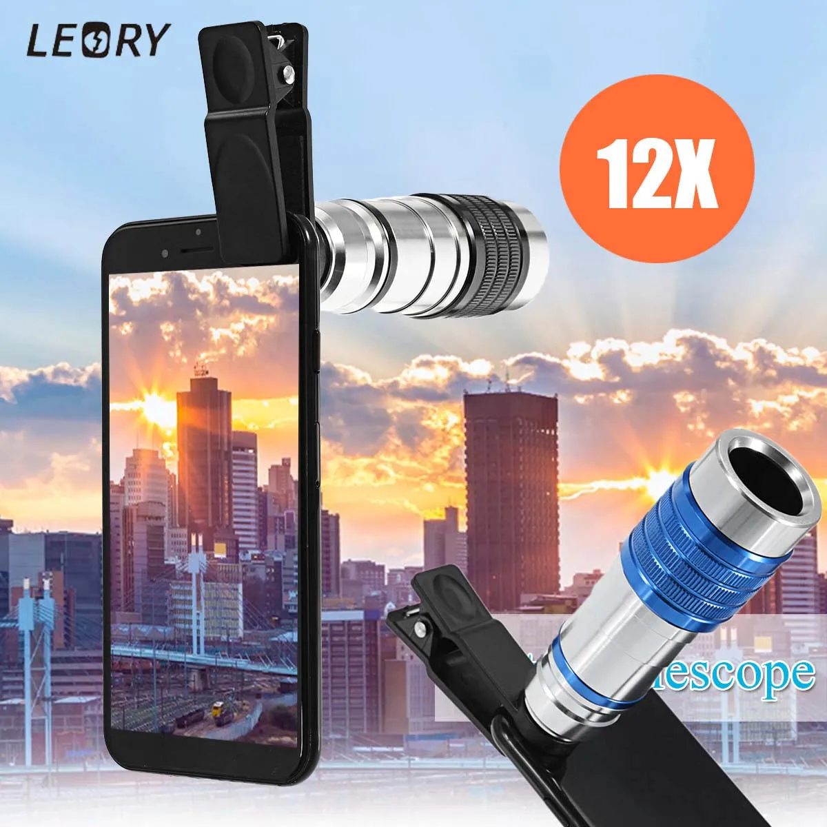 12X Telephoto Lens Mobile Phone Optical Zoom Telescope Clip on External