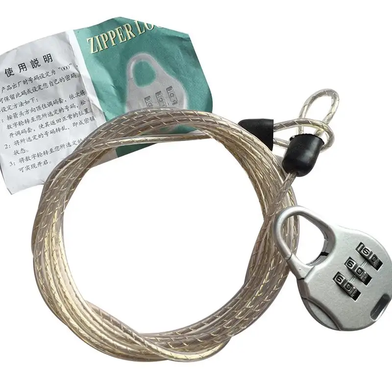 2x Lightweight Security Locks Luggage Safety Cable Braided Steel 2 Loop Wire US