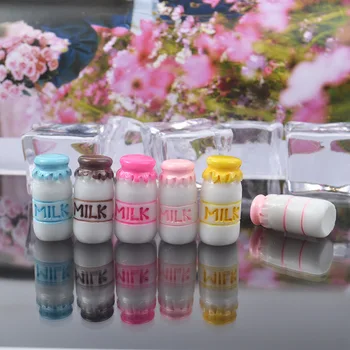 

10pcs/lot resin simulation colorful milk bottle 21mm Ornaments Micro landscape Ornaments