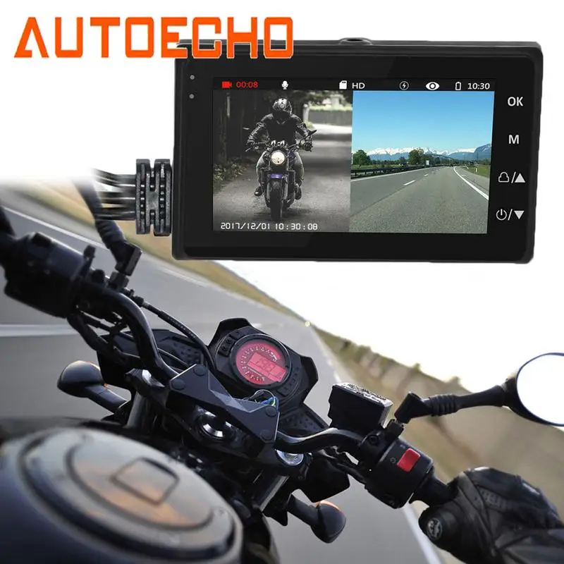 

Motorcycle DVR Front And Rear Dual Lens 3 Inch Driving Recorder 720P Dash Cam Waterproof Cameras Motorbike Electronics