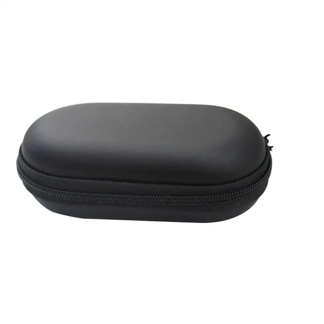 

In-Ear Earphone Pouches Storage Cases Headphone Black Carry Solid Bag Oval