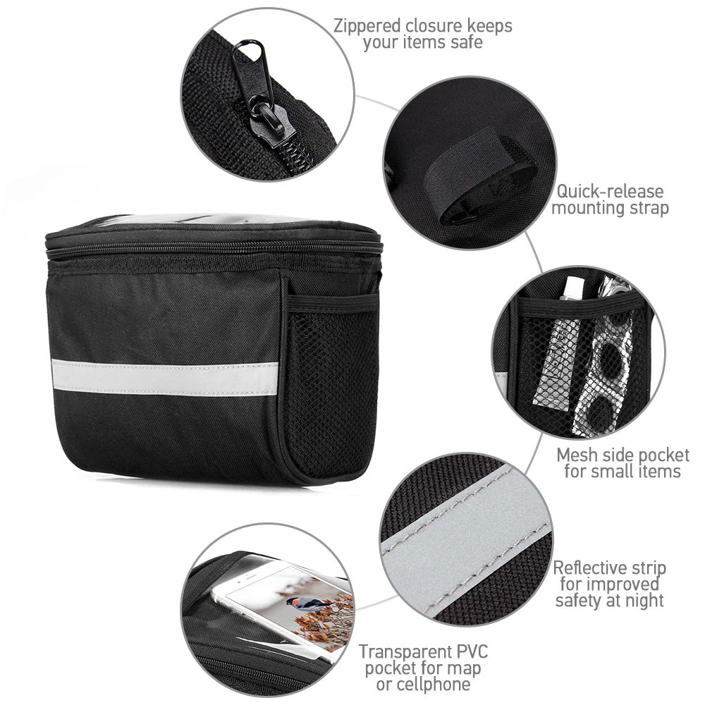 Perfect Cycling Bag Bike Bicycle Insulated Front Bag MTB Bike Handlebar Bag Basket Pannier Cooler Bag with Reflective Strip 3 Perfect Cycling Bag Bike Bicycle Insulated Front Bag MTB Bike Handlebar Bag Basket Pannier Cooler Bag with Reflective Strip 3
