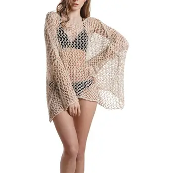 

Sexy Women Hollow Out Beach Crochet Bikini Blouse Cover Ups Tassel Cover-ups Bathing Suit Swimwear Dress Swimsuit Vestido