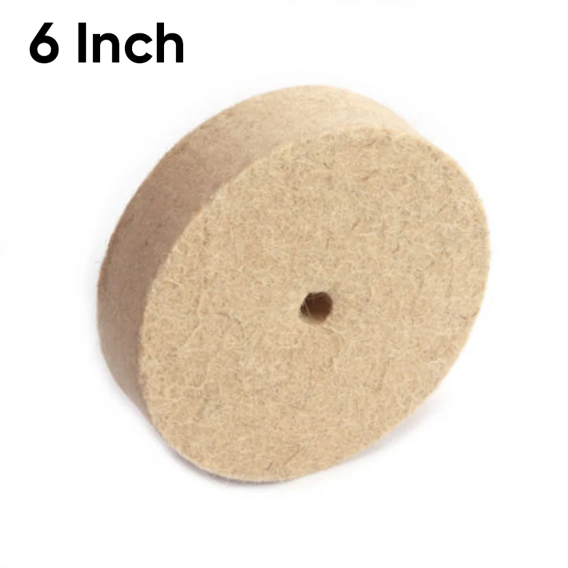 1pc Wool Felt Grinding Polishing Wheel 150mm/6 inches Wool Felt Polisher Buffing Pad Disc For Rotary Polishing Tool