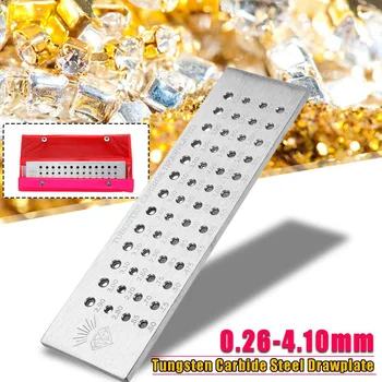 

Tungsten Carbide Steel Drawplates 52 Round Holes 0.26 - 4.10mm Wiring Draw Plate 20x5.5x0.5cm Jewelry Tools & Equipments