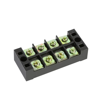 

LEORY 600V 45A 4 Position Terminal Block Barrier Strip Dual Row Screw Block Covered W/ Removable Clear Plastic Insulating Cover