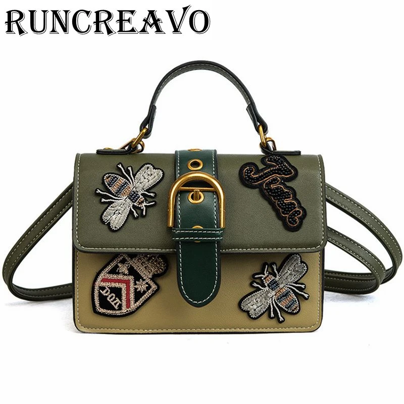 

Fashion party bag 2019 new embroidery handbag pu leather shoulder bag Korea style animal Messenger bag bolsa feminina Sac A Main