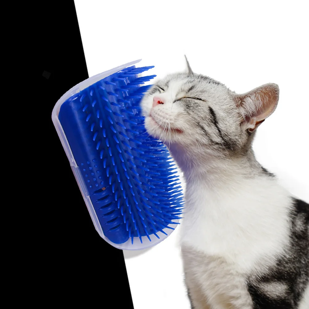 

Hair Removal Brush Comb for Dogs Cats Hair Shedding Trimming Device with catnip Wall Corner Massage Comb Cat Grooming Tool