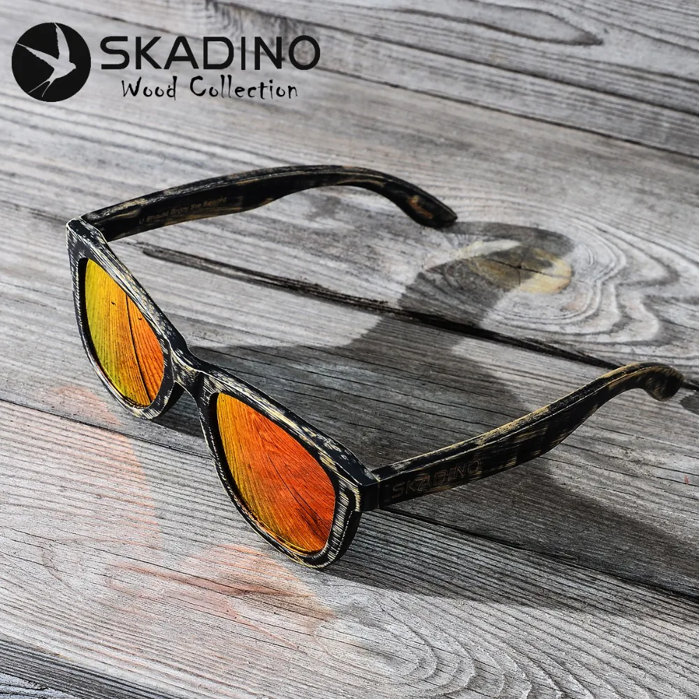 SKADINO бамбуковые поляризационные солнцезащитные очки UV400 модные для женщин и