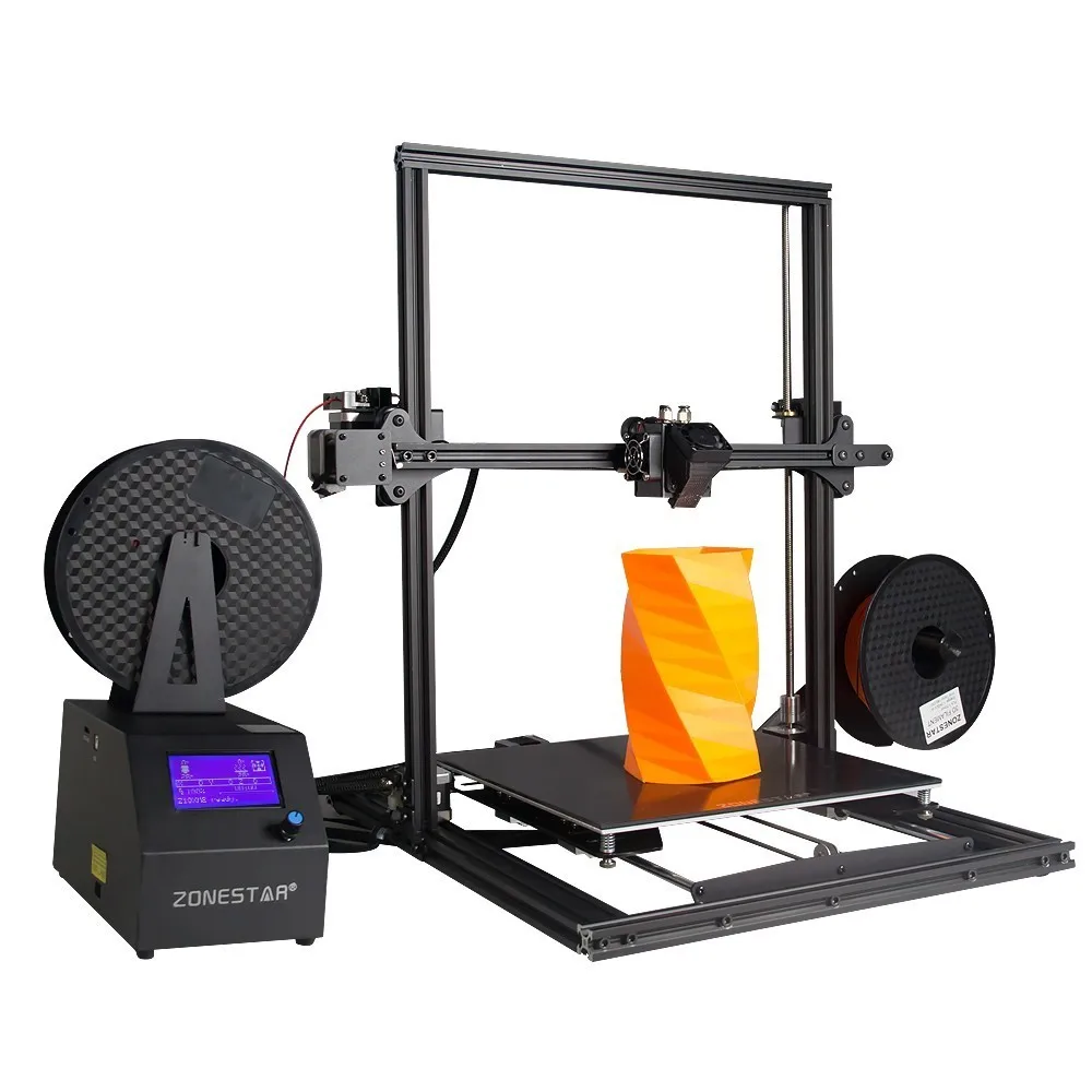

ZONESTAR Newest Large Size Dual Extruder Auto Mix Color Super base Fast Assembly 3D Printer DIY Kit Upgraded CR-10