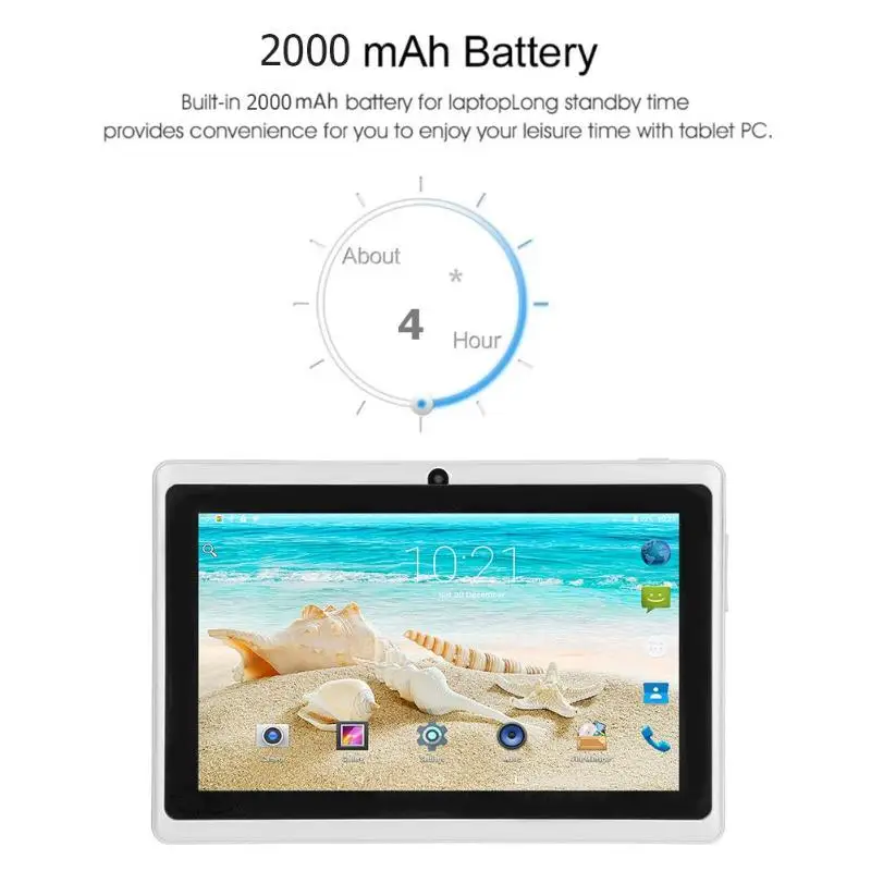  7 Inch Android 4.4 A33 Quad Core 4GB ROM 512MB RAM WiFi 1020x800 1.3MP Camera G-Sensor Tablet PC wi