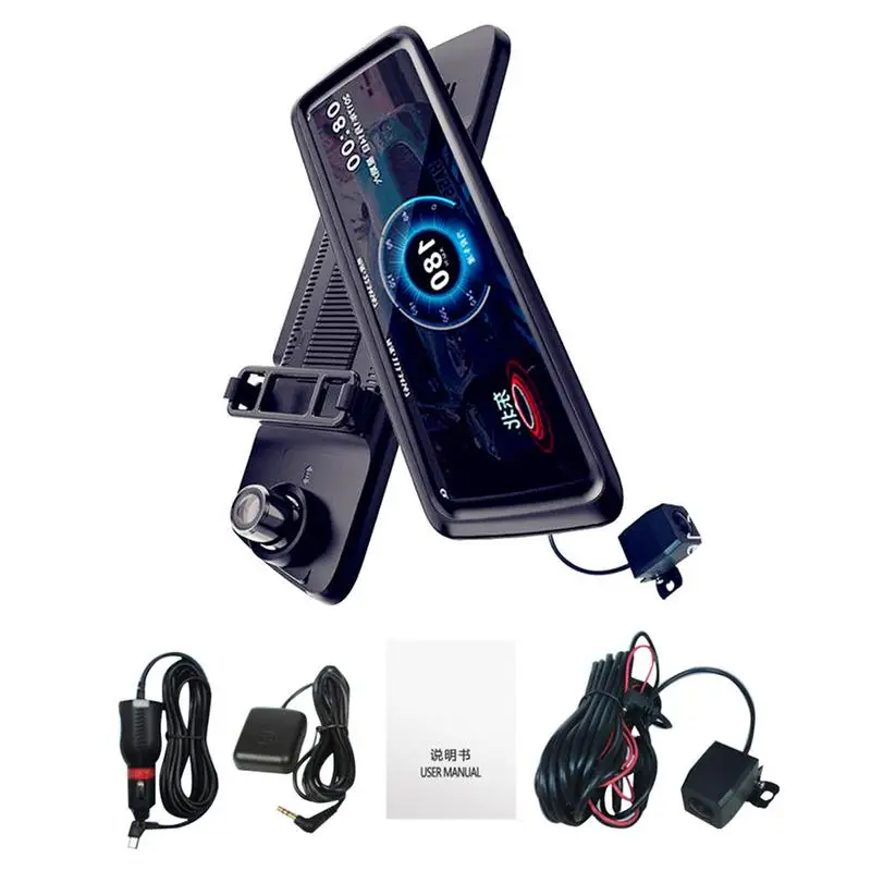 

M10 Streaming Media Driving Recorder 10 Inch Full Screen Smart Rearview Mirror HD Telescopic Lens Double Recording Dashcam