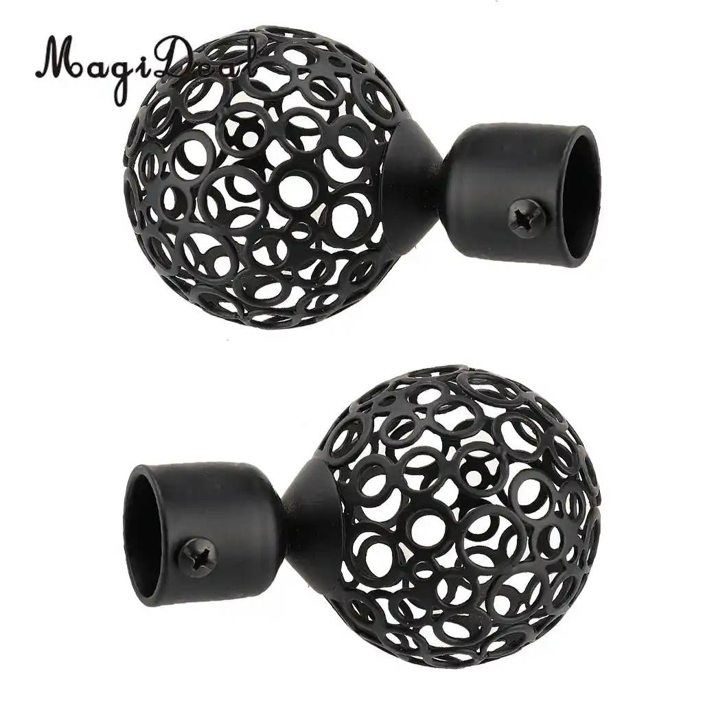 Black MagiDeal 1 Pair Decorative Curtain Drapery Rod/Pole Finials Ends for 22mm Curtain Poles Black MagiDeal 1 Pair Decorative Curtain Drapery Rod/Pole Finials Ends for 22mm Curtain Poles