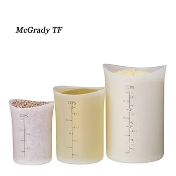 

Silicone Measuring Cup Transparent Cup Scale Crystal Glue Reusable Measuring Tools For Baking Tools Kitchen Tools