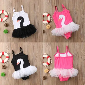 

Pudcoco Girl Swimsuits 1Y-6Y US Toddler Baby Girl Swim Swan Swimwear Swimsuit Tulle Bathing Suit Beachwear