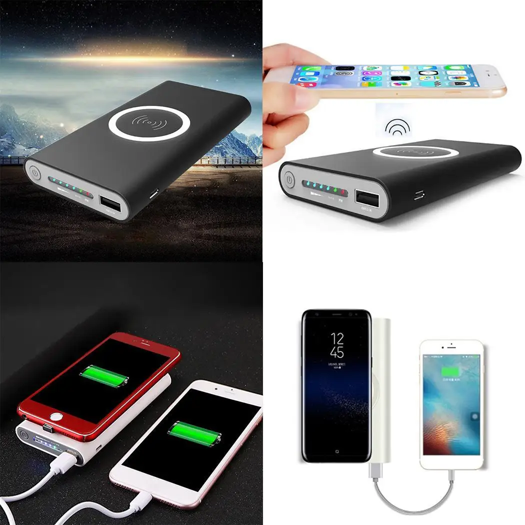 10000mAh Universal Portable Power Bank Qi Wireless Charger For i Phone Sam-sung S6 S7 S8 Powerbank Mobile Phone Wireless Charger 10000mAh Universal Portable Power Bank Qi Wireless Charger For i Phone Sam-sung S6 S7 S8 Powerbank Mobile Phone Wireless Charger