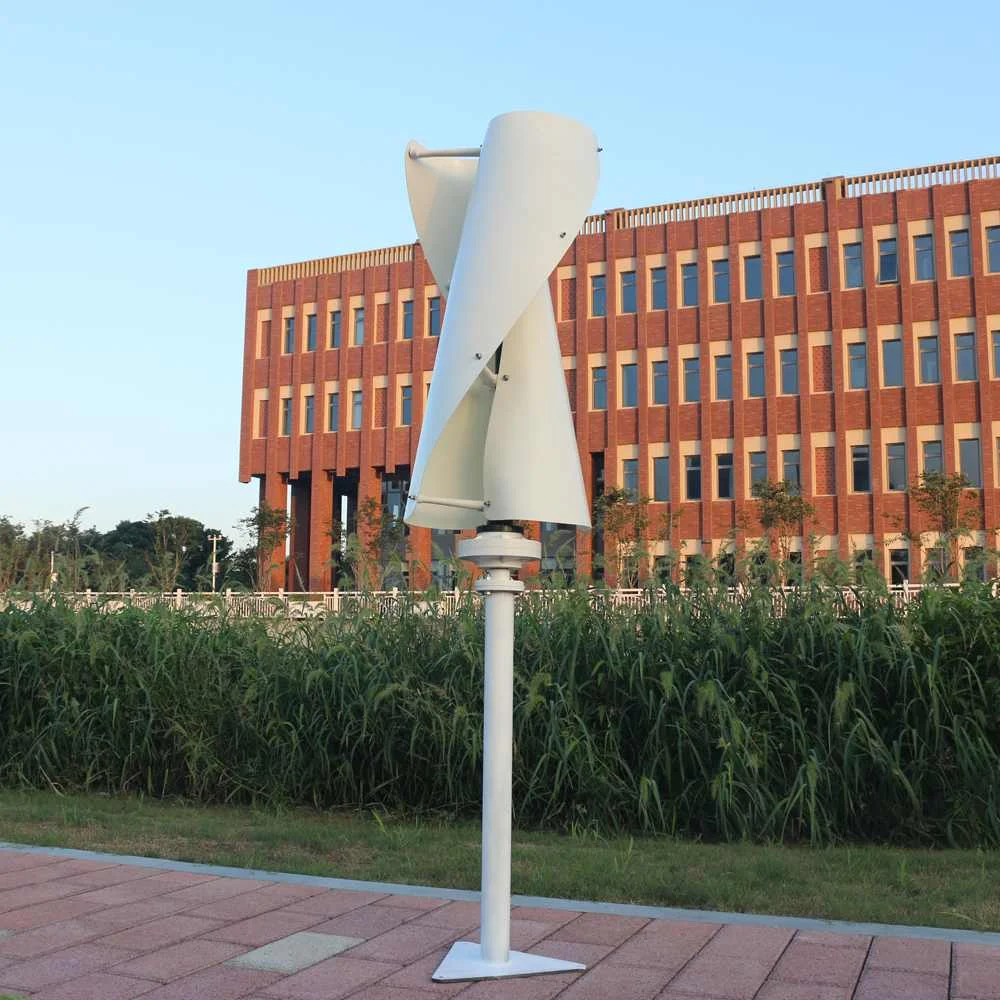 

Max 600W DC 12/24V 1050mm Vertical Helix Wind T urbine Generator Power Supply + MPPT Controller Streetlight Using Generator Kits