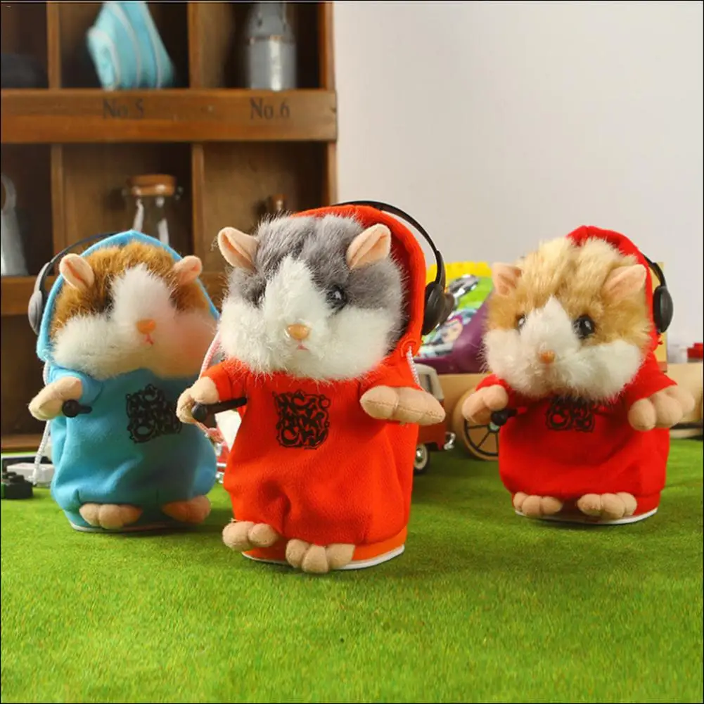 

Cartoon Plush Recording Hamster Toy Talking Doll Dj Modeling With Headset Imitate People's Voice Singing And Dancing Ideal Gift