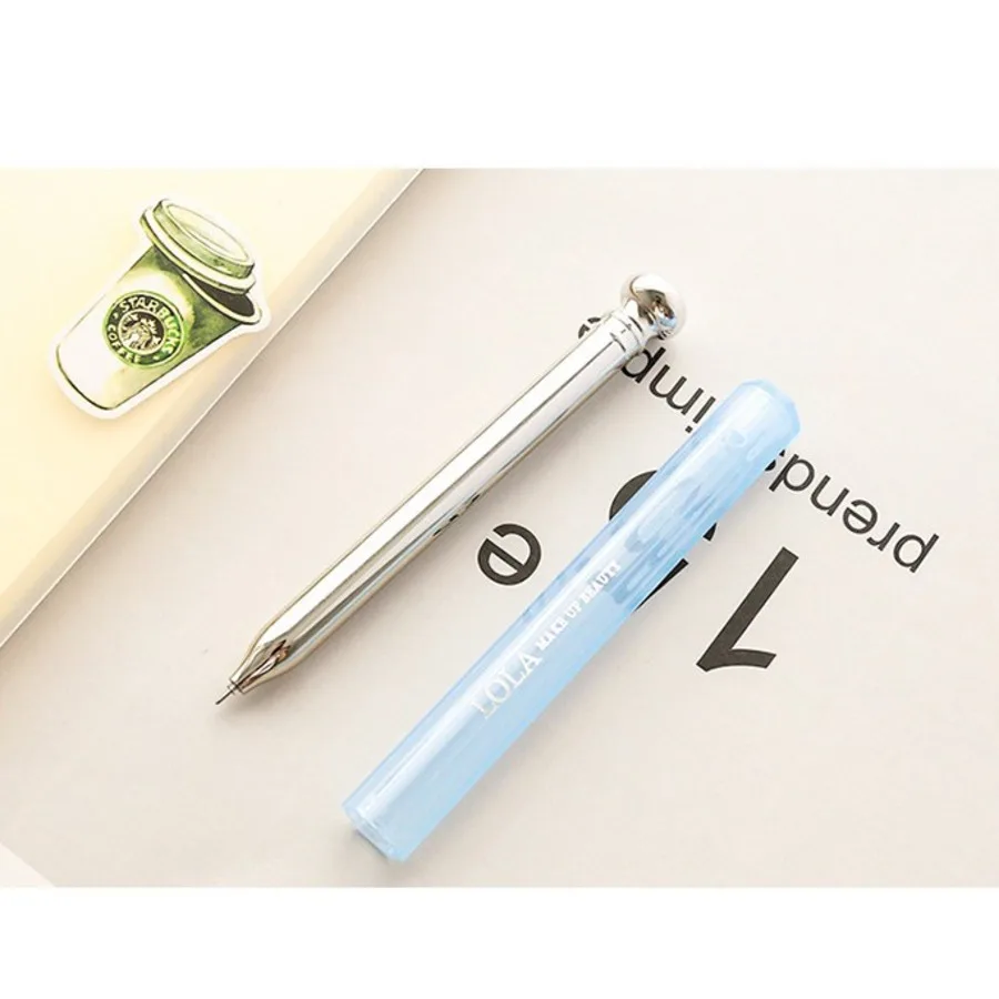 

Kawaii Lipstick Black Gel Ink Pen Papeleria Portable Luxury Metal Vision Roller Neutral Pen Creative And Fresh Student Supplies