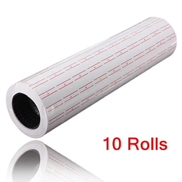 

10 Rolls Price Label Single Line Price Label Tag Mark for MX-5500 Price Gun Labeller White 21mmX12mm Suitable for grocery
