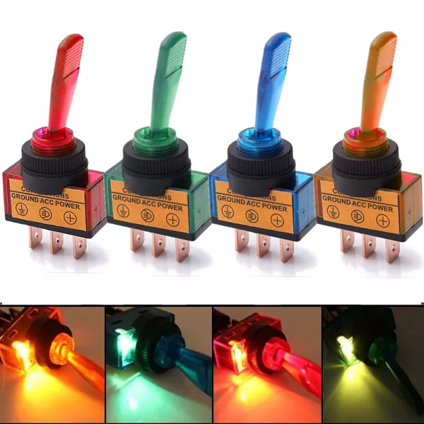 

12V 20A Car Auto Bulb Light Illuminated Flick SPST Toggle Rocker Switch Control ON/OFF Boat Dashboard Panel
