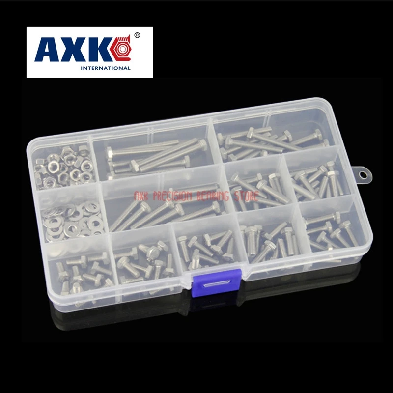 

2019 Limited New Arrival Titanium Bolt Fastener Round 210pcs 304 Hex Screw Set M3 Series Nut Bolster Stainless Steel Bolt Stud