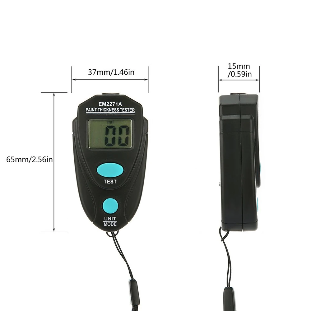 EM2271 EM2271A цифровой мини автомобильный толщиномер тестер краски автомобиля измеритель толщины покрытия